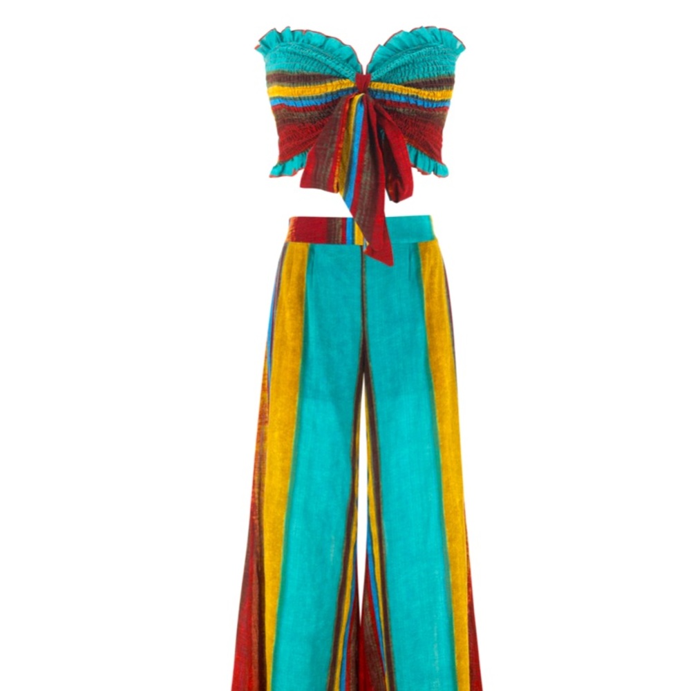 Wild West Boho Tube Top Crop Striped